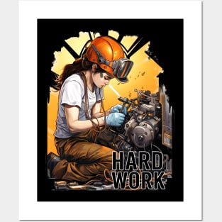 Girl hard work Posters and Art